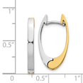 thumbnail image 5 of 14k Yellow and White Gold Two-tone V Shaped Hinged Hoop Earrings Length 10mm, 5 of 5