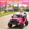 thumbnail image 6 of Zimtown 12V Kids Ride On Truck Car, Upgrade Edition, Electric Kids Toy with Remote Control, LED Lights and Realistic Horns, Hot Pink, 6 of 9
