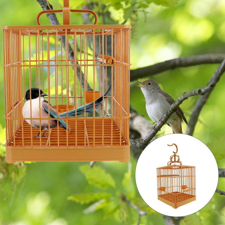 OUNONA Bird Cage Cages Hanging Decorative Birds Budgie Parakeet Travel  Small Round Parakeets Bamboo 