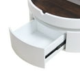 thumbnail image 5 of [Luckynote] White Round Lift Coffee Table with 1 Drawer in 29.5", Marble and Wood Grain Tabletop, 5 of 10