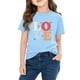 thumbnail image 4 of Blusas y camisas de manga corta con cuello redondo para niños y niñas, camisetas gráficas de manga corta, blusas con estampados bonitos para la temporada escolar., 4 of 9