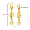thumbnail image 4 of 2 Set Brass Magnetic Clasps Converter with Double Lobster Claw Clasps Column Golden 33x6mm Magnetic Clasps Converter: 12x6mm Lobster Claw Clasps: 10x5.5x3.5mm, 4 of 5