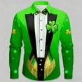 thumbnail image 2 of XDZJLR Mens St Patricks Shirt Shamrock Irish Green Clover Leaf Funny Graphic Long Sleeve Casual Button Down Saint Patricks Day Party Holiday Golf Shirt S-Xxxxxl, 2 of 3