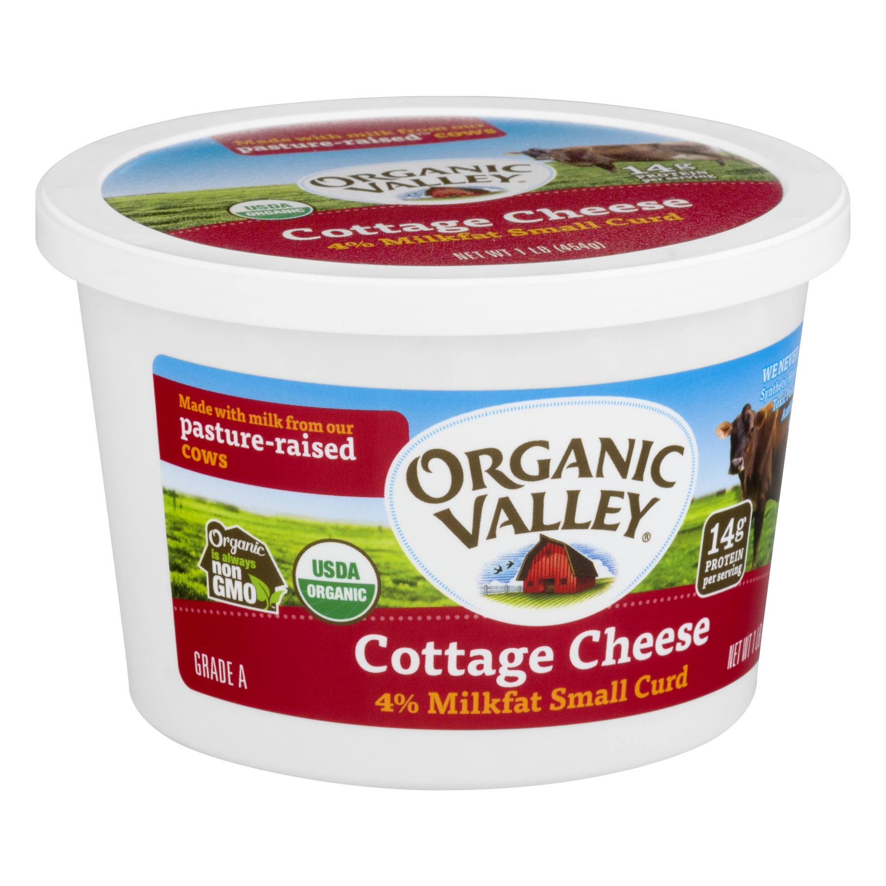 Organic Valley 4 Milk Fat Small Curd Cottage Cheese 16 Oz
