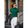 thumbnail image 3 of COOFANDY Mens Mock Turtleneck Short Sleeve Sweater Casual Stylish Knitted Pullover Slim Fit Dress Sweater Basic Tops, 3 of 6