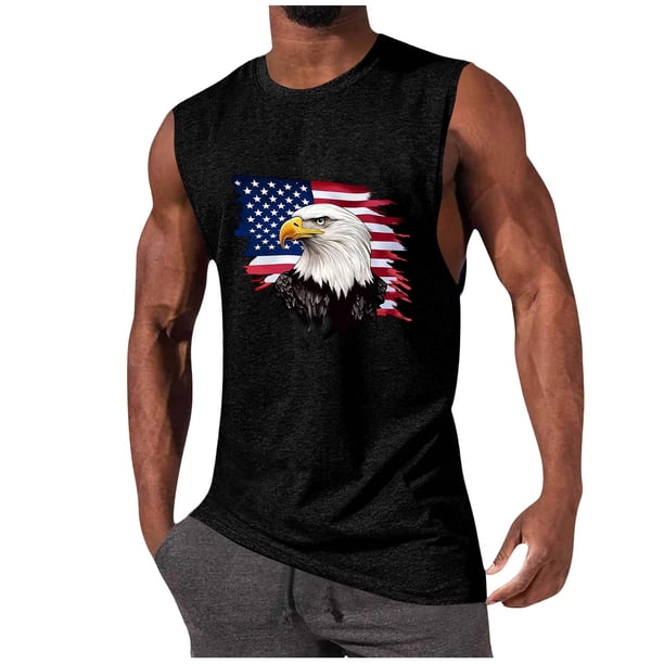 Tanque Deportivo de Cuello Redondo de la Impresión de la Moda Casual de los Hombres, Blusa de Poliéster sin Mangas para el Uso Diario Al Aire Libre