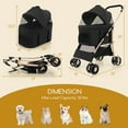 thumbnail image 3 of Petsite 3-In-1 Pet Stroller with Removable Car Seat Carrier 4-Level Adjustable Canopy Black+Rose Gold, 3 of 10