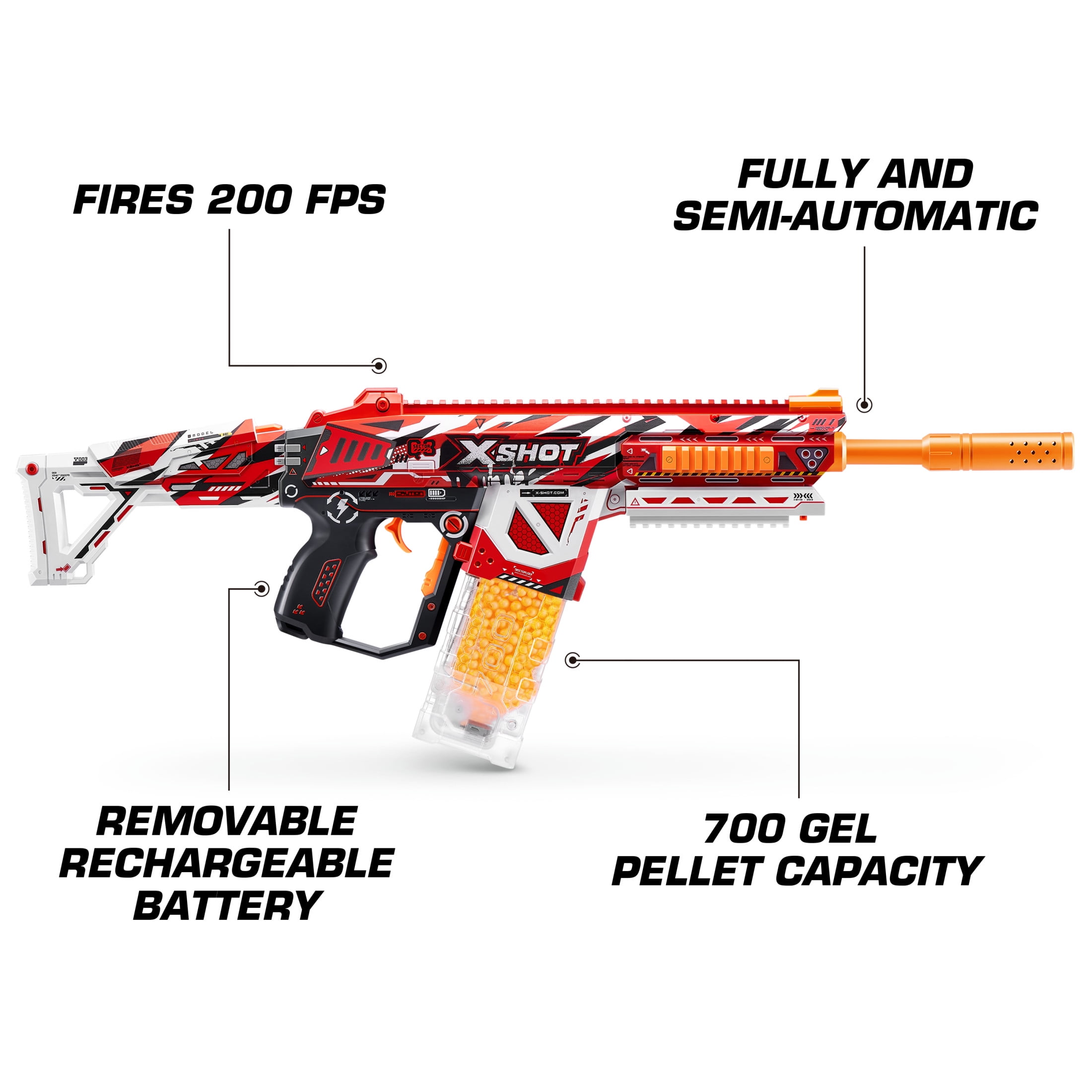 ZURU X-Shot Hyper Gel HPG-700 Motorized Blaster with ZURU X-Shot Hyper Gel HPG-700 Motorized Blaster with