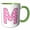 Green/White, variant on 3drose, Cute Pink on Pink Hearts Monogram Initial M, 11oz Two-tone Black Mug