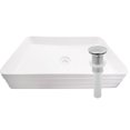 thumbnail image 1 of Novatto NP-208513BN Rectangular White Porcelain Grooved Exterior Sink Set with Brushed Nickel Drain, 1 of 7