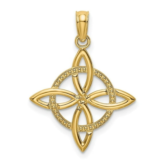 Auriga 10k Yellow Gold Celtic Eternity Knot Charm for Women (L-21.6 mm