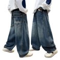 thumbnail image 5 of OJSFQUFP Boys' Jeans Spring and Fall Work Pants Loose Long Pants Straight Leg Pants (5-16Y) Kids Pants Relaxed Fit, 5 of 8