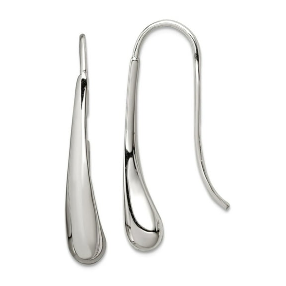 925 Sterling Silver Solid Polished Teardrop Wire Earrings 33x5mm Wide Stud Earring for Women
