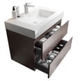 thumbnail image 6 of 30" Walnut Bathroom Vanity with Sink, Large Storage Wall Mounted Floating Bathroom Vanity for Modern Bathroom, One-Piece White Sink Basin Without Drain and Faucet, Pre-assembled, 6 of 9