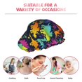 thumbnail image 6 of KLL Colorful Dinosaur Pattern Shower Cap & Bath Cap for Women,Reversible Oversized Waterproof Shower Caps for all Hair Lengths,Elastic Reusable Bathing Hair Cap, 6 of 6
