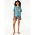thumbnail image 2 of Joyspun Women's Woven Print Boxer Sleep Shorts, Sizes S to 3X, 2 of 6