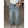 thumbnail image 6 of EMMIOL Women's Mid-High Waist Y2K Baggy Wide Leg Jeans Vintage Washed Denim Pants with Rivet Detail & Pockets 2026 Trendy Streetwear, 6 of 7