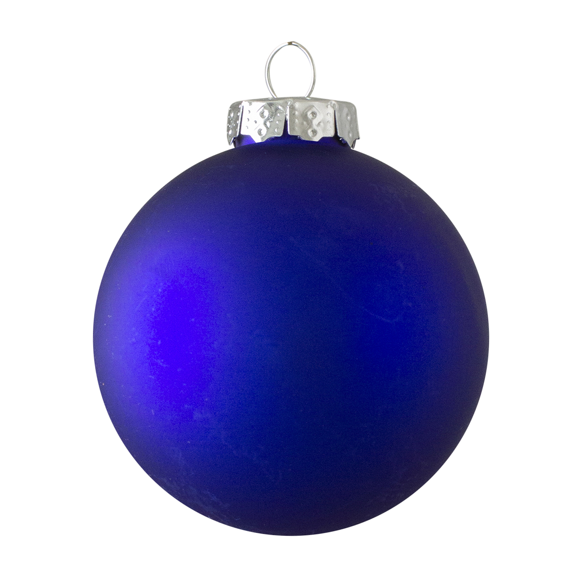 4ct Royal Blue 2Finish Glass Christmas Ball Ornaments 4" (100mm