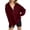 Wine, variant on AXXD Basic Sweatshirts for Women Trendy Summer 2024 Casual Solid Color Hooded Button Round Neck Long Sleeved Loose Top