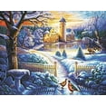 thumbnail image 1 of GATYZTORY-Cuadro de pintura de diamante redondo y cuadrado para niños y adultos, mosaico de punto de cruz, casa de nieve, regalo para el hogar, 1 of 4