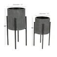 thumbnail image 4 of DecMode 19", 23"H Textured Gray Metal Planter with Black Removable X-Stands (2 Count), 4 of 13