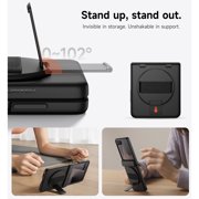 Suritch Phone Case for Samsung Galaxy Z Flip 7 with Rotatable Hand Grip, Kickstand and Screen Protector, Rugged Shockproof Protective Cover, Black