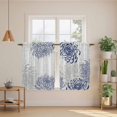 thumbnail image 3 of Blue White Kitchen Curtains, Abstract Grey Chrysanthemum Flower Floral Light Filtering Window Curtain Panels, 2Pcs Rod Pocket Window Treatments Set for RV Dining Room Study Room 42x54 Inches, 3 of 9