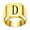 Gold D, variant on Stainless Steel Trendy Minimalist Square Alphabet Initial Signet Ring for Men Women Gold R Size 11