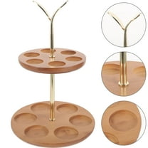 AURARMLET 2 Tier Shot Glass Organizer Rack, Glass Cup Stand for Kitchen, Home Cabinet Storage