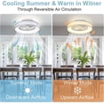 thumbnail image 2 of DingLiLighting 25” LED Ceiling Fan with Light and Remote, Gray Flush Mount Ceiling Fan with Light for Living Room, Bedroom, Bladeless Ceiling Fan, 2 of 7