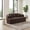 Brown, variant on 70 Inch Convertible Loveseat Sofa Bed with 4 Pillows - White Chenille