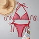 thumbnail image 2 of Trajes de Baño de Cintura Alta para Mujeres Traje de Baño de Bikini Impreso Floral con Sujetadores Acolchados Extraíbles Y Correa para el Cuello, Trajes de Baño de Cuello Alto para Mujeres, 2 of 9