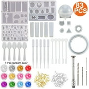 Gustave Design 83 Pieces Silicone Casting Molds and Tools Set, Jewelry Pendant Resin Mould With Storage Bag, Craft Epoxy Resin Making Kit For Diy Jewelry Craft Making