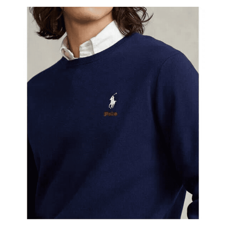 Polo Ralph Lauren Men's, Cotton Crew Neck Sweater, Navy, XS