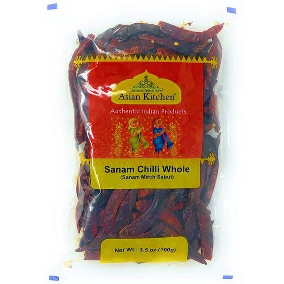 Asian Kitchen (By Rani Brand) Sanam Chilli Whole, Indian Chilli 3.5oz (100g) ~ All Natural | Vegan | Gluten Free Ingredients | NON-GMO | Indian Origin