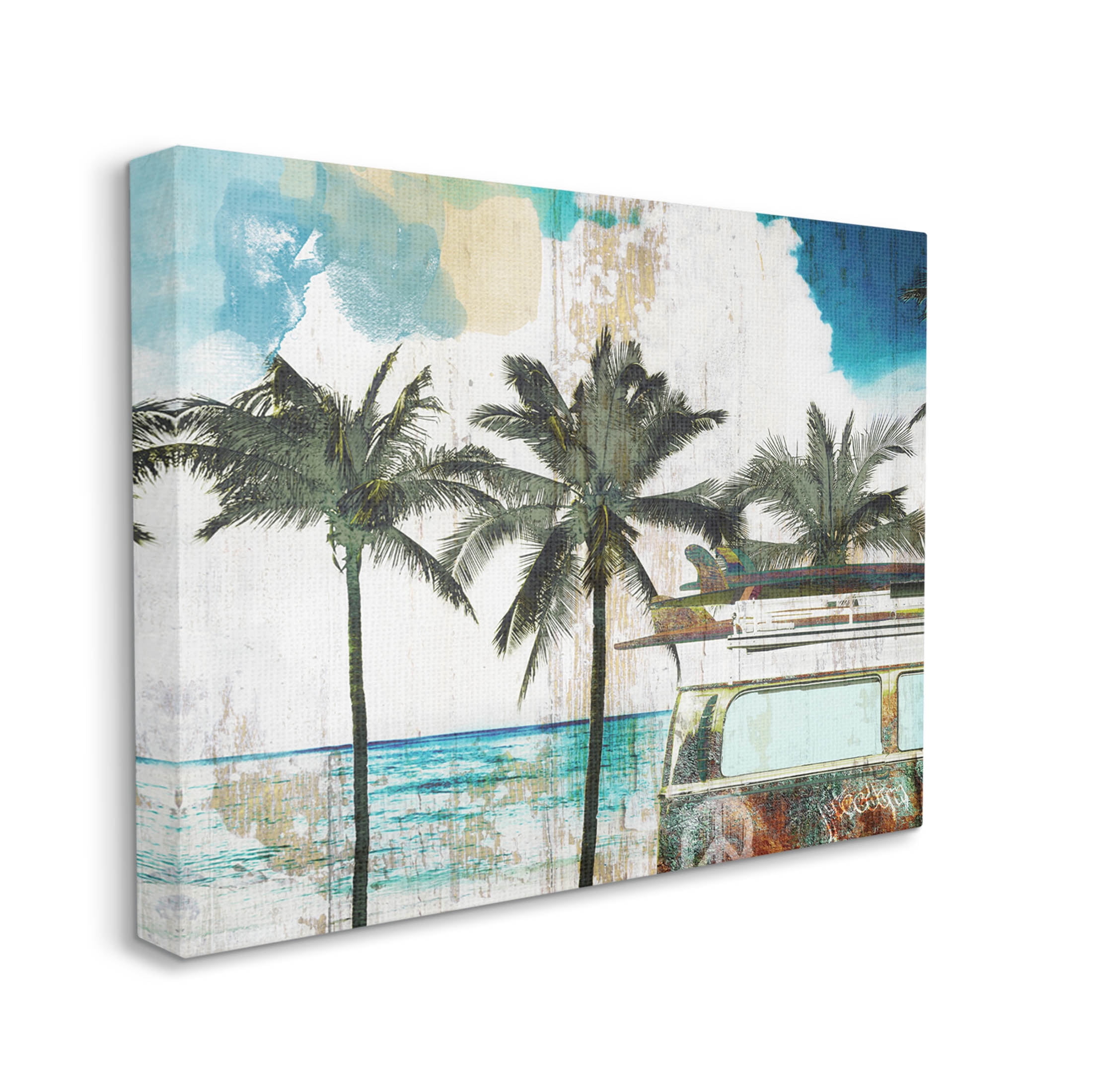 Stupell Industries Rustic Vacation Palm Trees Graphic Art Gallery Wrapped Canvas Print Wall Art, Design by Sophie 6