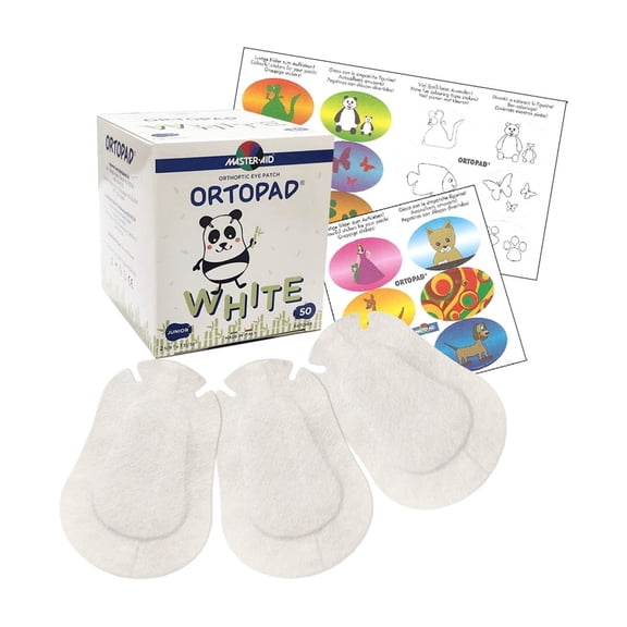 Ortopad® Bamboo Adhesive Eye Patches, 50/Box (Junior Size, 0-2 yrs), White