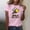 Pink, variant on Graphic Tees for Women Casual Short Sleeve Graphic Print Tee for Everyday Wear Comfortable Crew Neck Top for Women’s Wardrobe Pink L