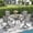 Graywood Table- Gray Chairs, variant on VOXBIN 5 Pieces Patio Dining Set Outdoor Furniture- 40.7" Round Table and 4 Swivel Chairs