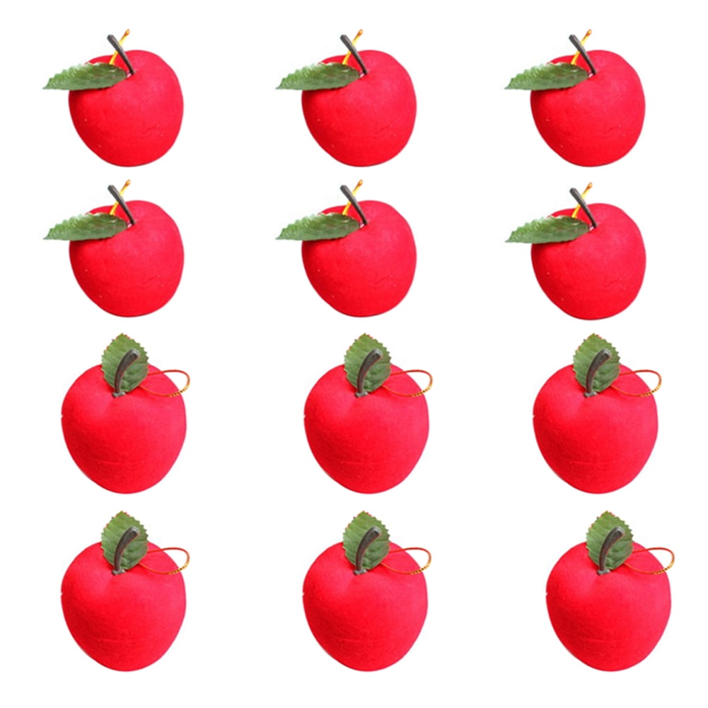 Red Apple Ornaments Artificial Fruit Christmas Holiday Home Decor