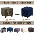 thumbnail image 4 of Ottoman Cover Square Folding Storage Ottoman Slipcovers Jacquard Stretch Cube Footrest Foot Stool Covers Protector with Elastic Band (Small,Navy), 4 of 7