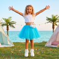 thumbnail image 6 of Girls Dance Skirt Fluffy Tulle Tutu, 3 Layers Elastic Waist Princess Ballet Skirt, Toddler Kids Dress Up Costumes, 6 of 7