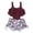 Wine, variant on Fesfesfes Bikinis for Women Boat Neck Swimsuit Printed Bikini Strap Bikini Deep V Split Swimsuit Set Two-piece Swimsuit Under 10$