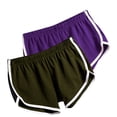 thumbnail image 2 of Summer Shorts for Women, Audhol Women's 2024 Hot Shorts Solid Color 2 Set Hot Shorts Low Waist Slimming Versatile Comfortable Showing Long Legs Beach Yoga Sports Shorts Sweat Shorts Women Purple L, 2 of 3