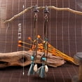 thumbnail image 5 of Boho Long Tassel Dangle Earrings for Women with Shell and Leaf Drop Bronze Fringe Feather Brown Earrings for Country Concert Western Jewelry, 5 of 7