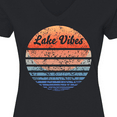 thumbnail image 4 of Inktastic Lake Vibes Distressed Retro Sunset Women's V-Neck T-Shirt, 4 of 5