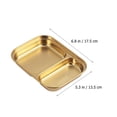 thumbnail image 2 of Miangastore Steel Food Tray Golden 1Pack 6.9In X 5.3In, 2 of 8