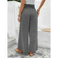 thumbnail image 4 of Floral Pants for Women Slit High Waisted Wide Leg Palazzo Pants Casual Summer Boho Beach Tulip Hem Flowy Wrap Pant, 4 of 4