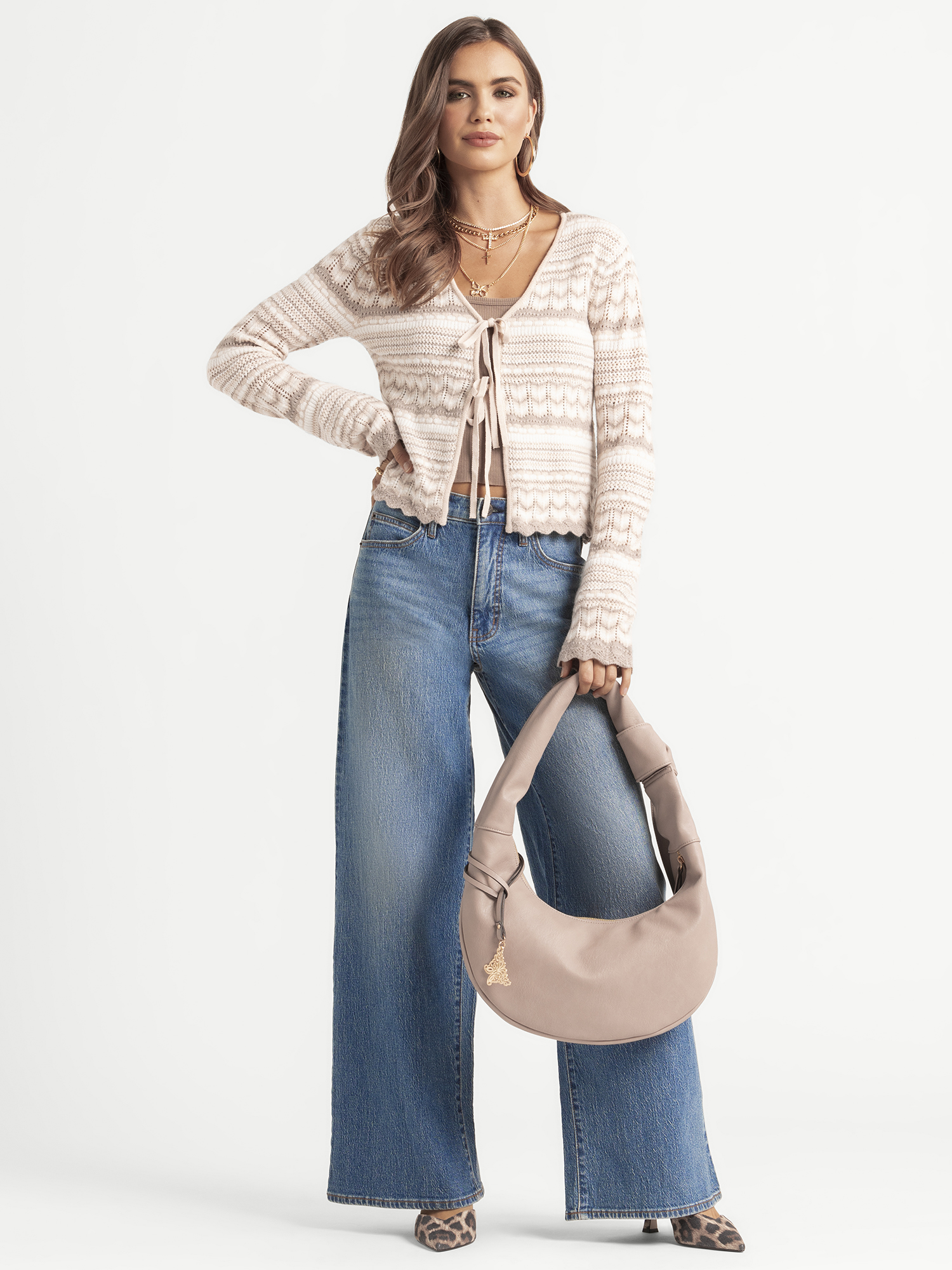 Jessica Simpson Women's Freesia Wide Leg Jeans, Medium Wash photo 2