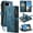 Blue, variant on For Google Pixel 10 A Wallet Case with Card Slots, Leather Detachable Wristlet Strap 3-in-1 Zipper Pocket and Magnetic Flip Folio, RFID Blocking Card Holder Stand Case for Women and Men,Black